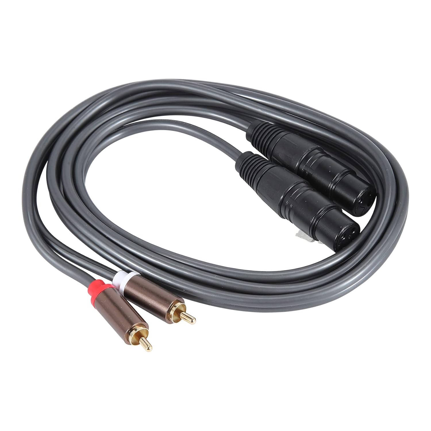 MABSSI Dual Female XLR to RCA Cable,Heavy Duty 2 XLR Female to 2 RCA