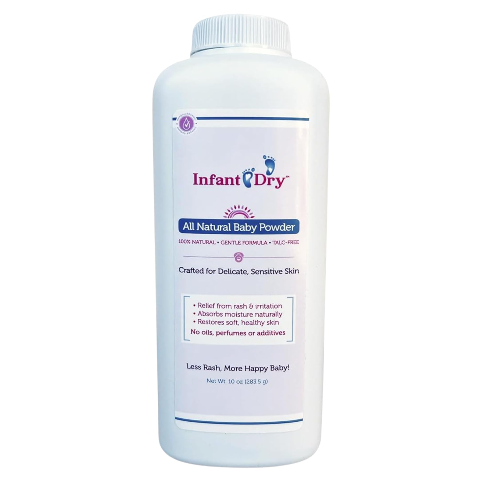 Professional Sellers Group Infant Dry All Natural Baby Powder 5oz - Gentle Formula Talc Free, All Natural and Unscented Dusting Powder for Sensitive Baby Skin