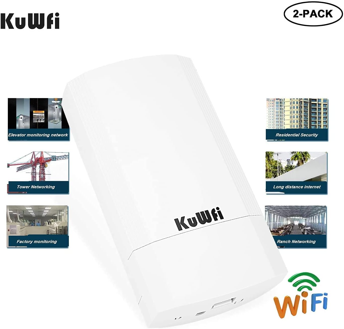 Back of KuWFi CPE200M unit with labels