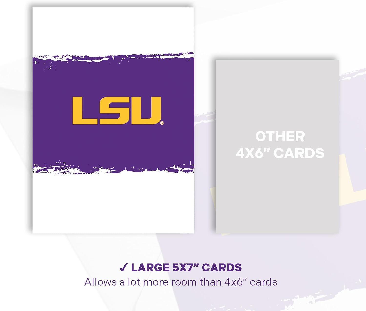 Desert Cactus LSU 5x7 Inch Greeting Card Tigers Geaux Louisiana State University Single Folded Cardstock with Envelope Party Celebration Officially Licensed (5x7 Card B - Congrats)