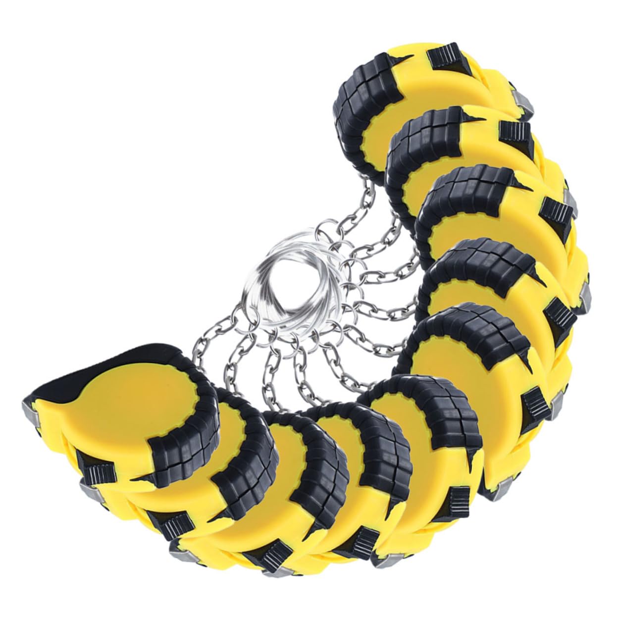 Mikikit 50pcs Retractable Tape Measure Keychain Mini Measuring Tape Pendant Professional Tool