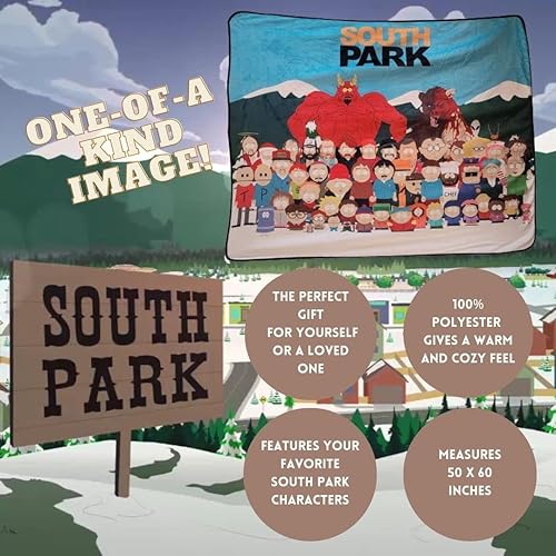 Miniatura 2 de Bazillion Dreams South Park Characters - Manta de forro polar más suave y cómoda para adultos y niños, mide 60 x 50 pulgadas