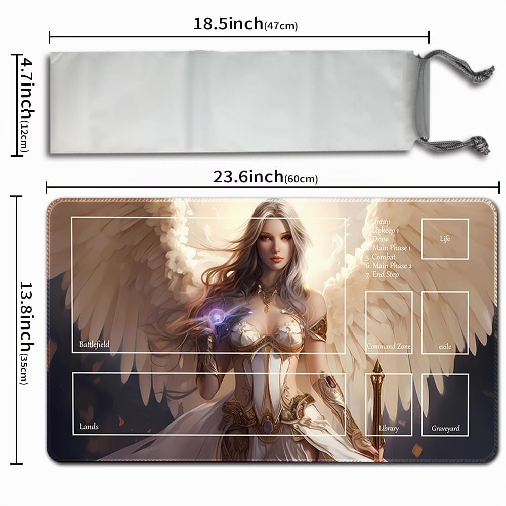 Tapis De Jeu MTG Avec Zones – Surface Caoutchouc, Bords Cousus, Design Ancient Hellkite, Sac étanche Offert