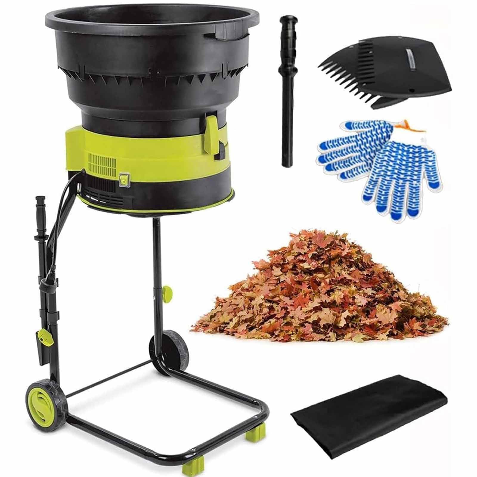 BOOZXCV Electric Leaf Mulcher Shredder, 2500W 8000RPM Garden Leaf Crusher with 20 Cutting Lines, 17:1 Reduction Ratio, Ideal for Yard Cleanup and Composting (40m)