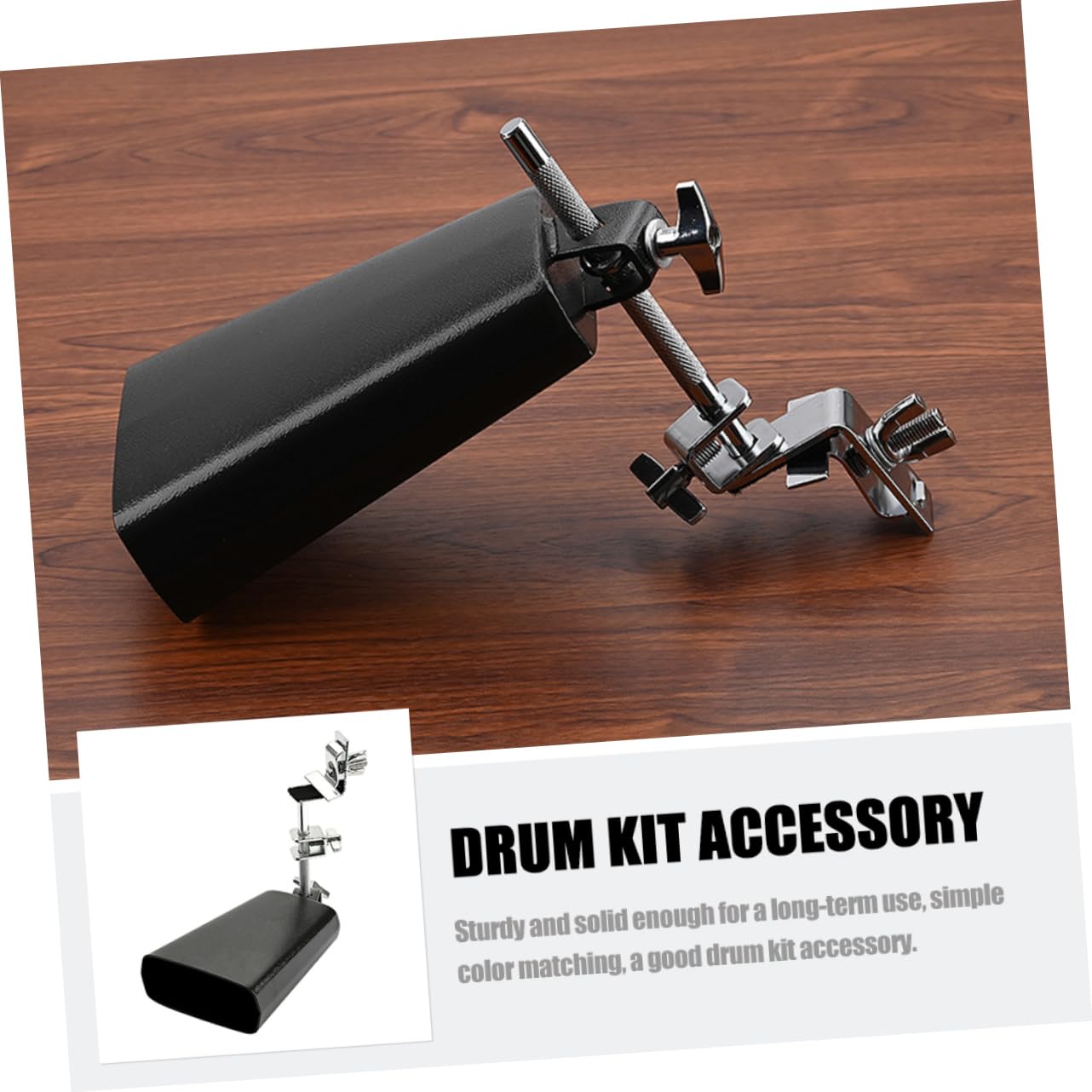 CIMAXIC 1 Set Drum Clip Cheering Bell Handheld Cowbell Cow Bells Noise Maker Cowbell Noisemakers Grazing Sheep Bells Percussion Cow Bells Windchime Kits Music Instrument Part Black Metal