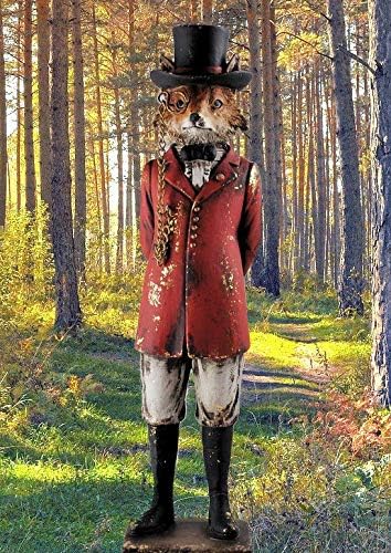 Hunting Fox Statue Vintage Clothing Style Unique Novelty Decor Steampunk Fantasy Dapper Animals H26.5cm - Image 3