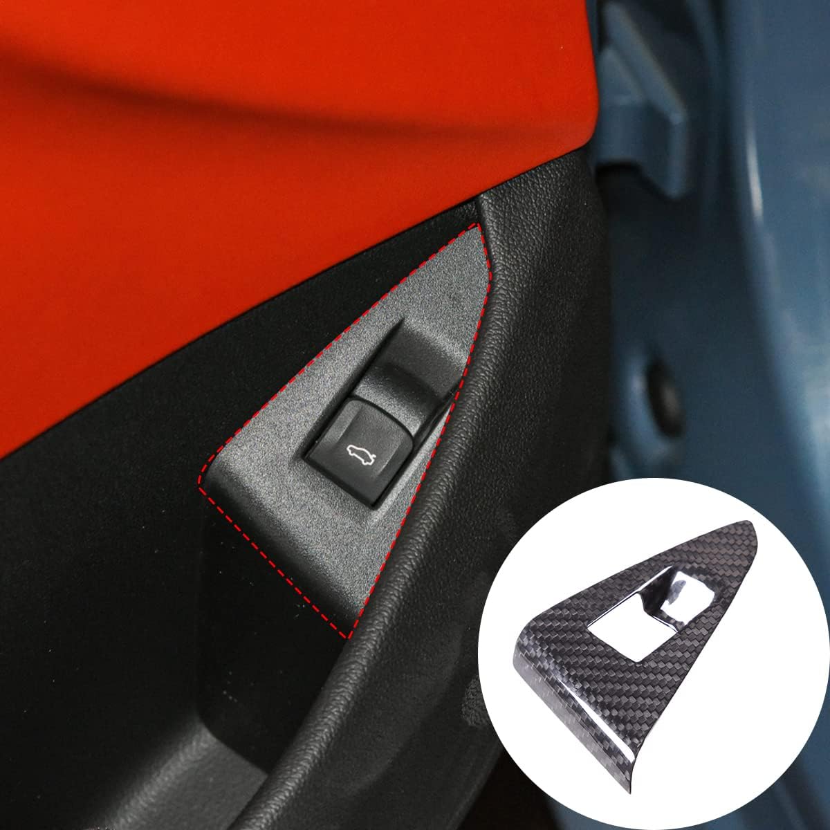 Sekhyna Tailgate Rear Trunk Switch Panel Cover Trim Compatible with BMW 8 Series G14 G15 G16 2019-2022 Real Carbon Fiber 1PCS Inner Door Panel Tailgate Switch Cover Trim (Black Carbon)