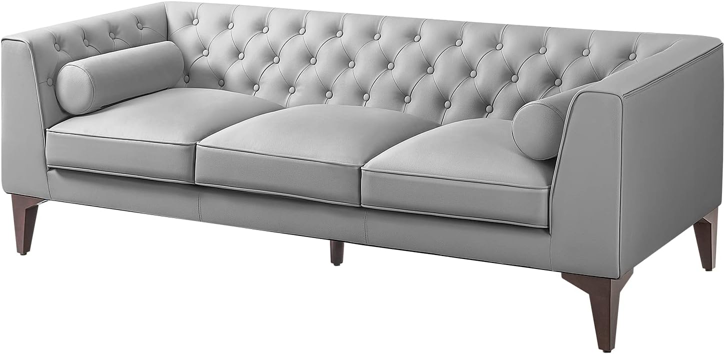 Amazon.com : YESHOMY Rivet Mid-Century Upholstered Modern Sofa Couch No ...