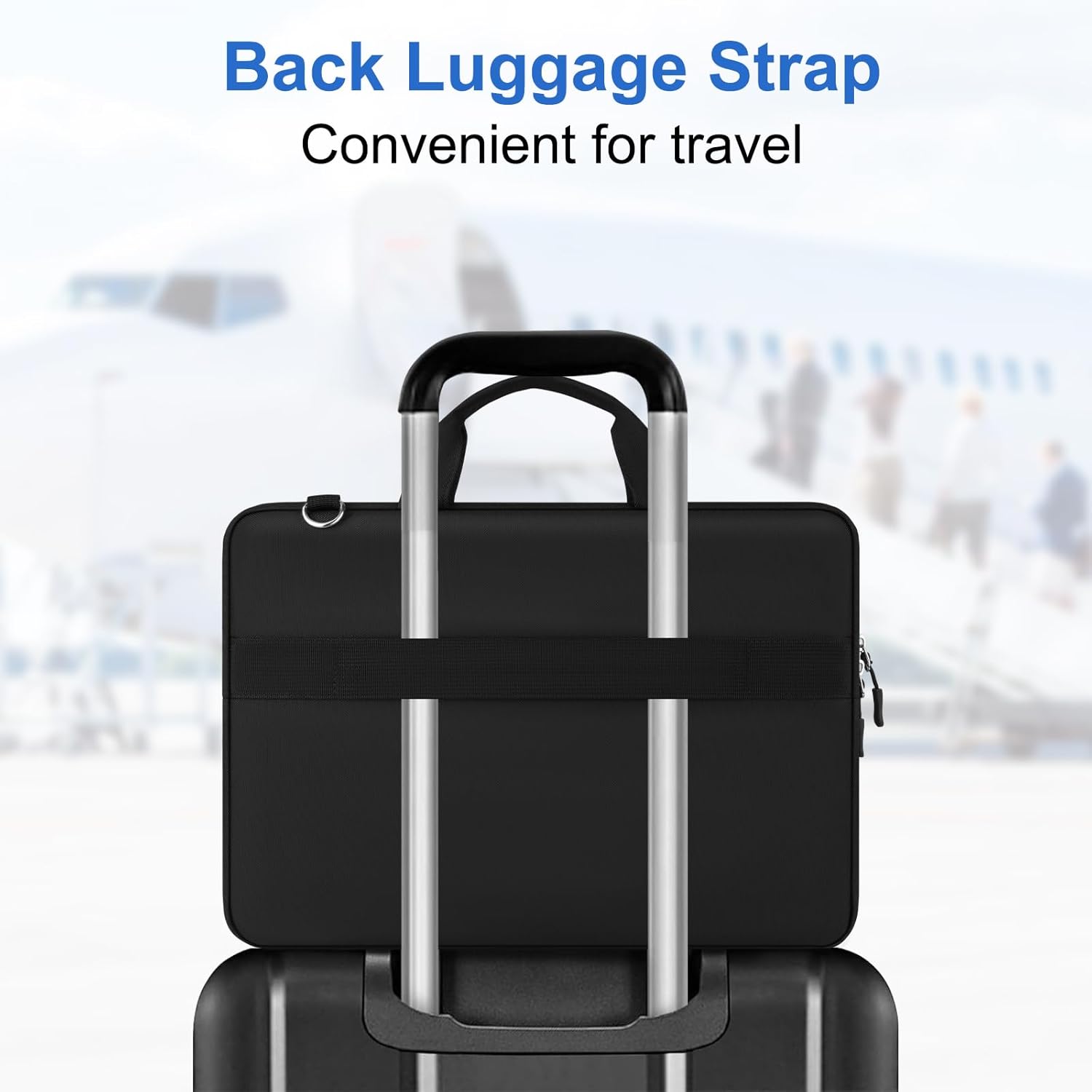 MOSISO Laptop Shoulder Bag 15.6 inch, 15-15.6 inch Messenger Shoulder Computer Bag Compatible with MacBook Pro 16 inch, HP, Dell, Lenovo, Notebook with 2 Horizontal Pockets & Handle & Belt, Black - Image 6