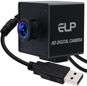 ELP Global Shutter USB Camera Wide Angle Webcam for Computer 1080P 90fps Lightburn Camera for Laser Engraver USB2.0 PC Camera High Frame USB Security Camera for Raspberry Pi (110° low distortion lens)