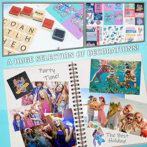Disney Stitch Scrapbook Kit for Kids DIY Kit with Wito Scrapbook DIY Scrapbooking Accessories Stickers Stamps Gel Pens Glitter Girls Art Set Stitch Gifts for Girls - image 5