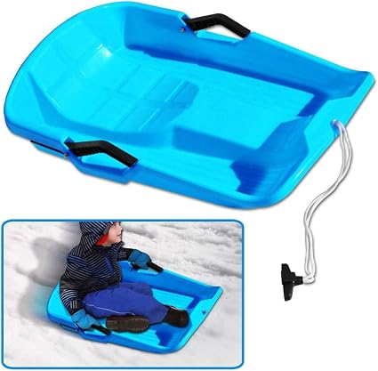 Jfjl Luge D Hiver Sprinter Traineau A Neige Traineau Bebe Screamer De Glisse Traineau Toboggan En Luge Pour Enfants Sport En Plein Air Avec Corde De Siege Et Frein A Main Amazon Fr Sports Et