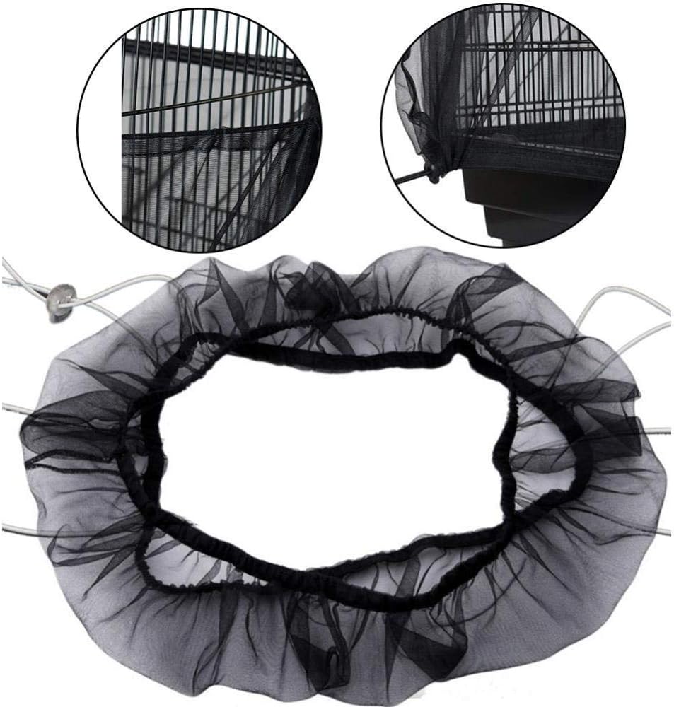 Bird Cage Cover Birdcage Cover Nylon Adjustable Pet House Cover Dust Proof Bird Cage Net Can Be Elastically Gauze Cage 3Pcs Black