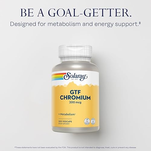 Miniatura 8 de Solaray Cápsulas de cromo GTF, 200 mcg  100 unidades