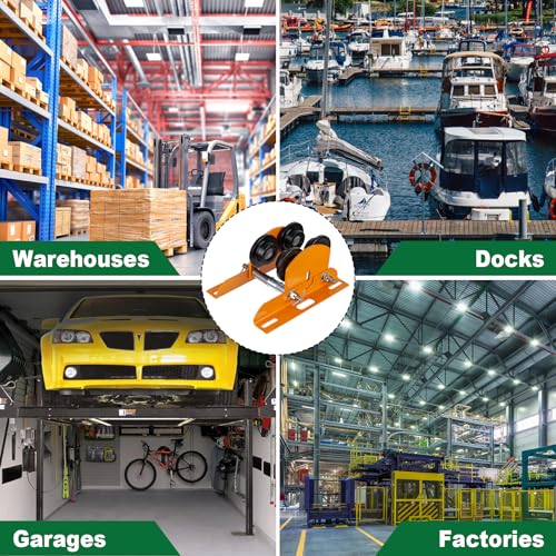 Heavy Duty I-Beam Trolley for Electric Hoist, 0.5 Ton Capacity with Dual Track Rollers, Adjustable Flange for I-Beams, Push Geared Overhead Heavy Duty Wheels Wide Flange (0.5 Ton 4 Wheel)