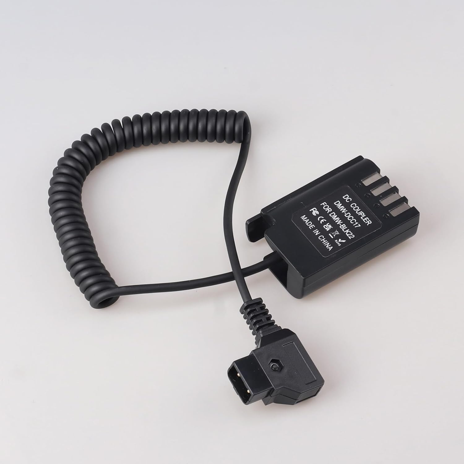 FocusFoto D-Tap to DMW-BLK22/DMW-DCC17 Decoded Dummy Battery Power Adapter Cable for Panasonic Lumix S5 DC-S5 S5II S5M2 S5IIX DC-S5K S5GK G9 G9II G9M2 GH5II GH5M2 GH6 Camera