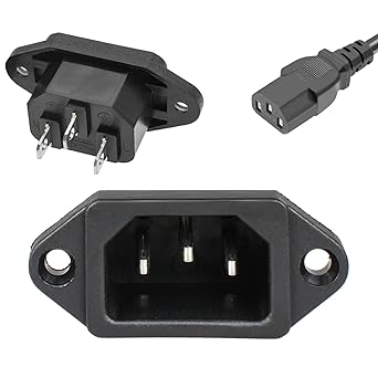 3 Pack Screw Mount 3 Pins Inlet Power Plug Socket IEC320 C14 AC 250V 10A by QTEATAK