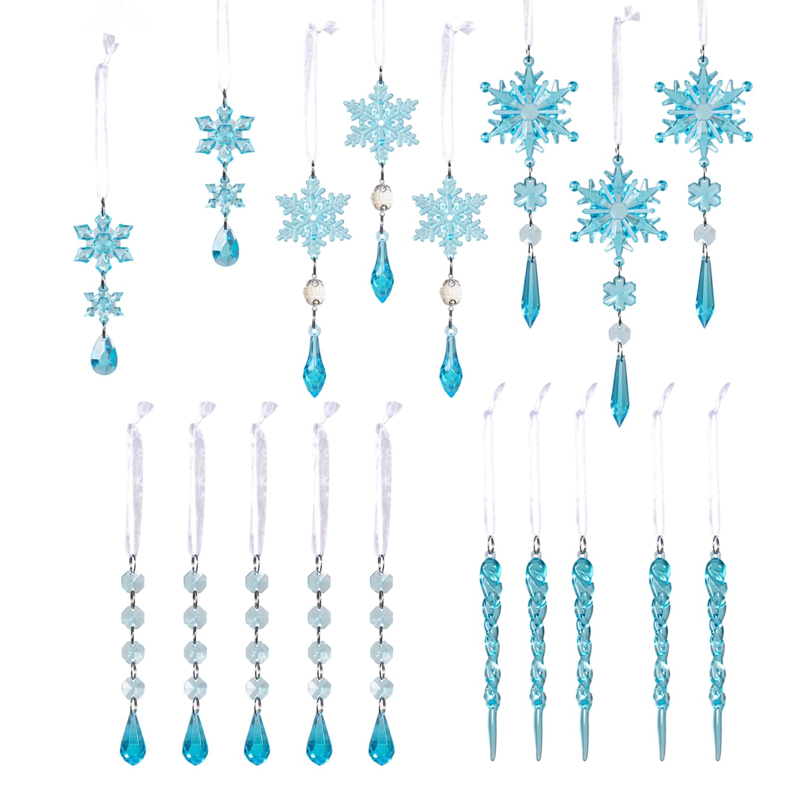 Elnwnnkc Blue 1 Pack Acrylic Snowflake Berries Ball Ice Sticks Ornament Shatterproof Clear For Christmas Holiday Decorations Shatterproof Holiday Ornament