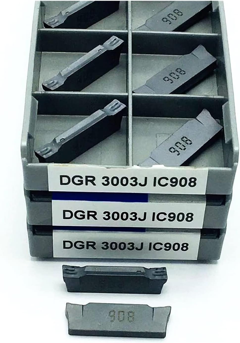 Carbide Milling Cutter Turning Tool DGR3003J IC908/DGR3003C IC908 Carbide Grooving Blade CNC Turning Tool Grooving Tool (Angle : DGR 3003J IC908, Insert Width(mm) : 10PCS(1box))