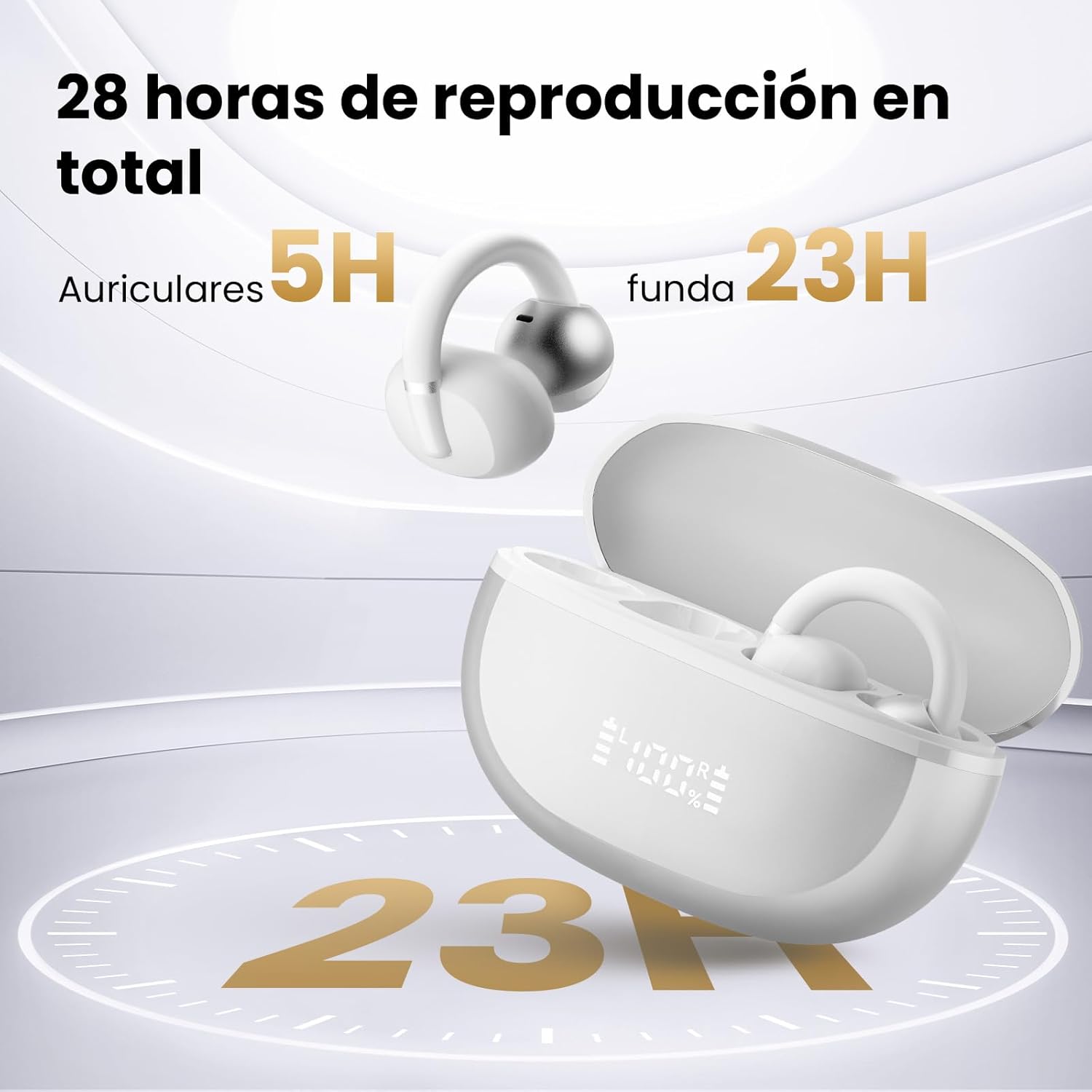 Auriculares y estuche HAYLOU Airfree con una autonomía total de 28 horas