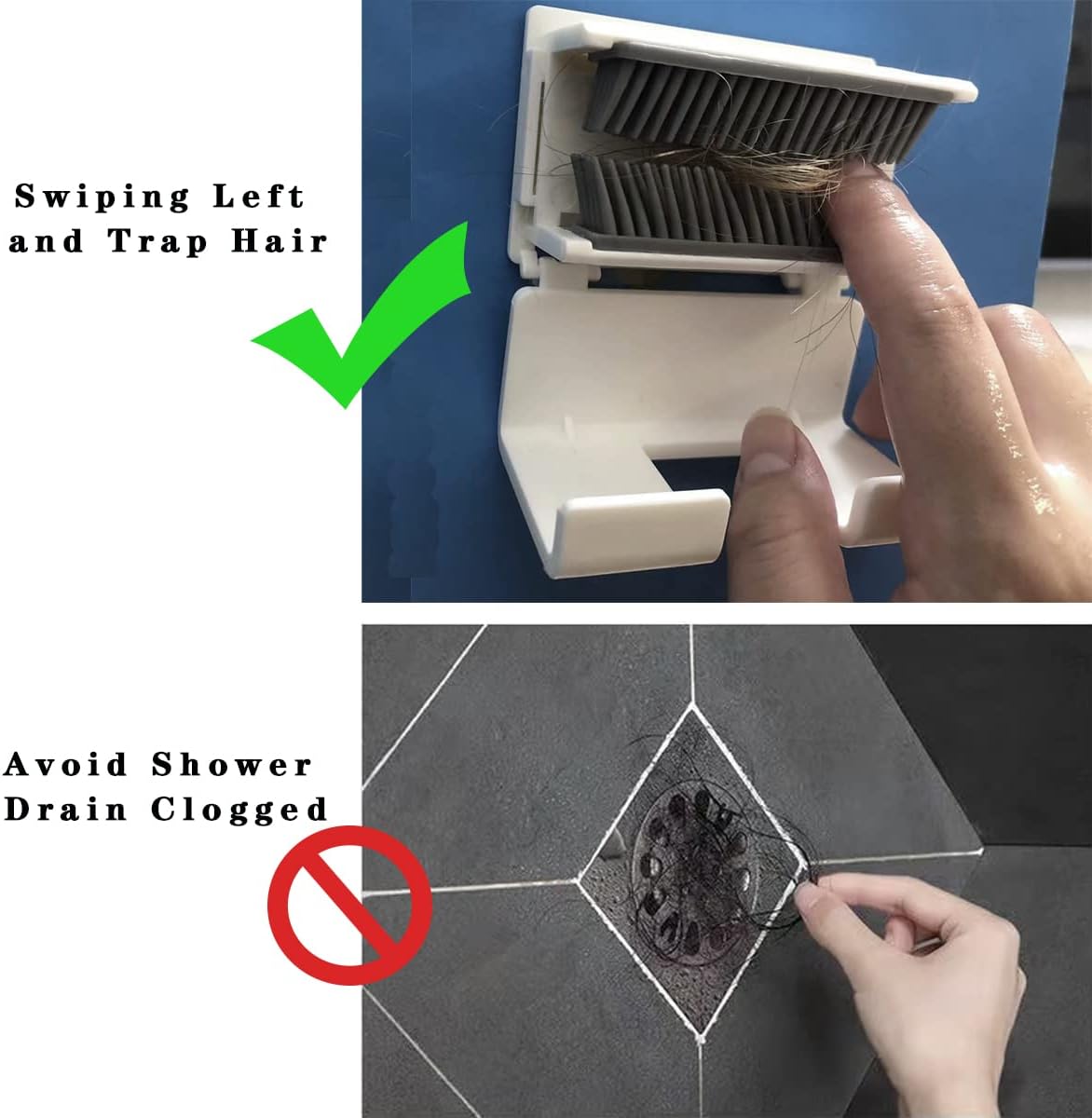 Shower Hair Catcher , Kunnaa Reusable Shower Bathroom Drain Hair