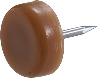 Hillman 57169 5/8-Inch Plastic Tack Glide with Nail, Flat Head, Beige, 25-Pack