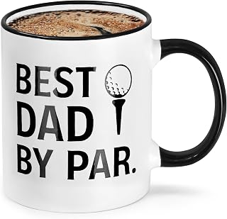 Maustic Golf Gifts for Dad, Fathers Day Golf Gifts, Accessories for Men Golfers, Present for Birthday Christmas, Best Dad By Par Mug, 11 Oz