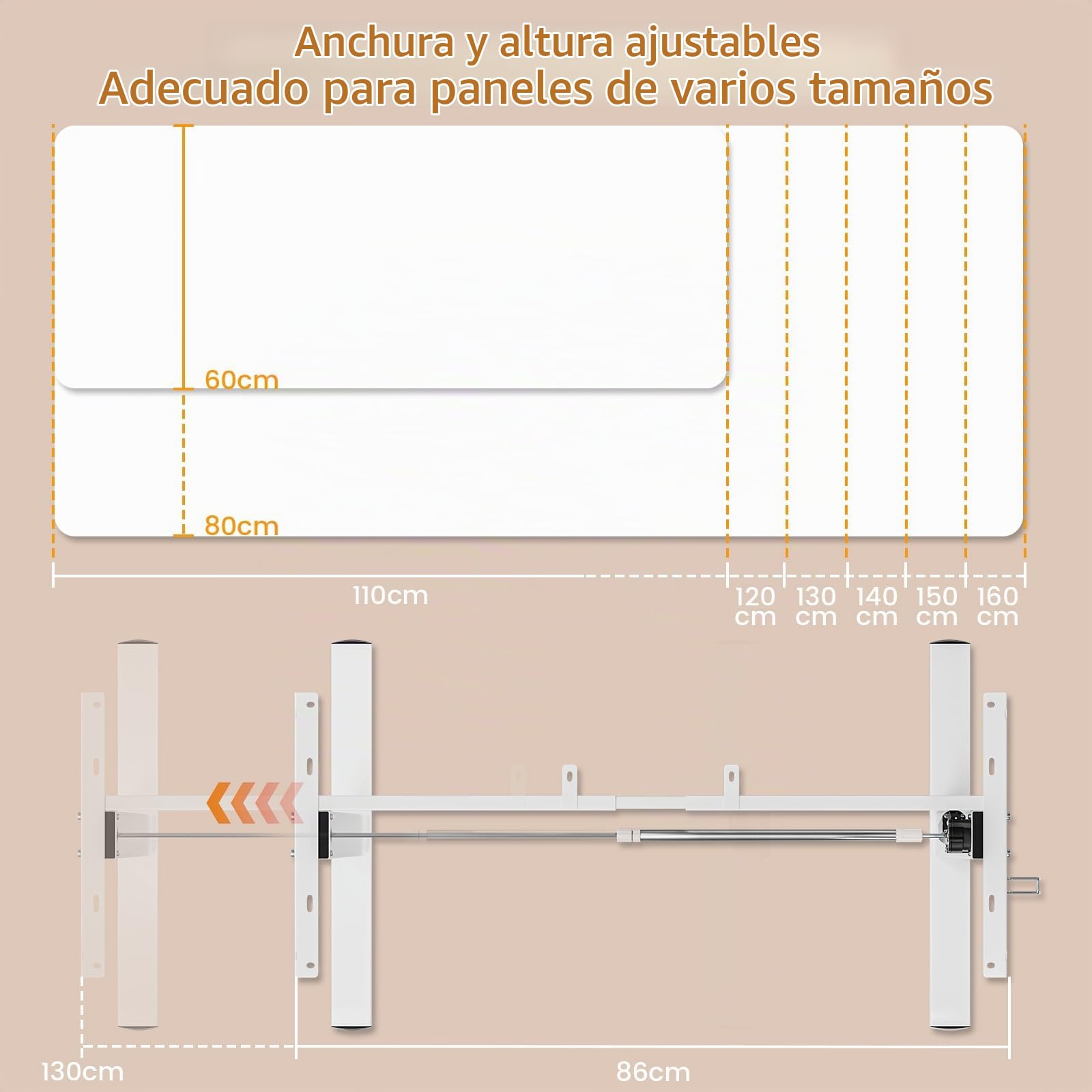 buybyroom Patas Escritorio Elevable, Estructura Mesa Elevable sin Interfaz de Escritorio, con Acero de Alta Resistencia, con USB y Panel Inteligente de Memoria (Sin Panel de Escritorio)