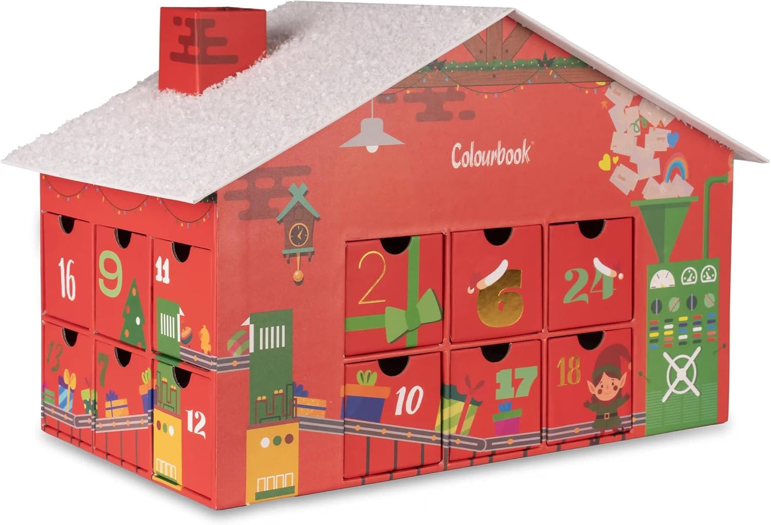 Calendrier de l'Avent Colourbook Noël 2025 Arbre Noël Surprises Papeterie
