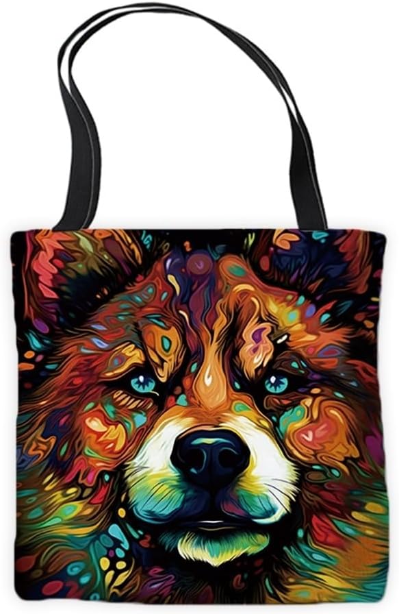 Cute Anatolian Shepherd Dog Tote Bag Pet Animal Face Head Commuter Bag for Shopping Work