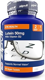 50mg Lutein Supplement for Eyes with Vitamin B2, 60 Lutein Tablets, Supports Maintenance of Normal Vision