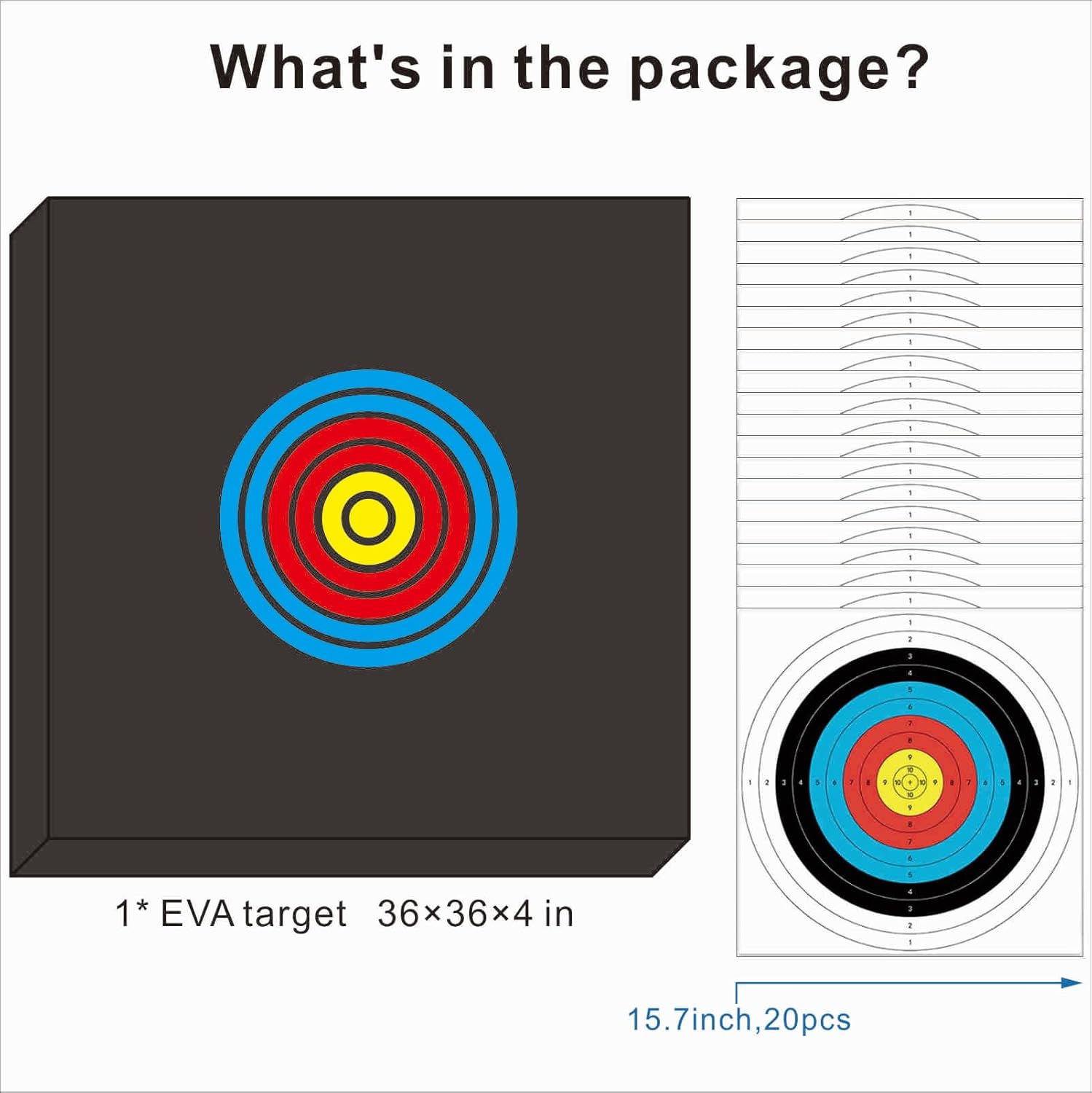 36×36×4 in Extra Large Foam Target High-Density Archery Bow & Arrow Target for Backyard Shooting Practice