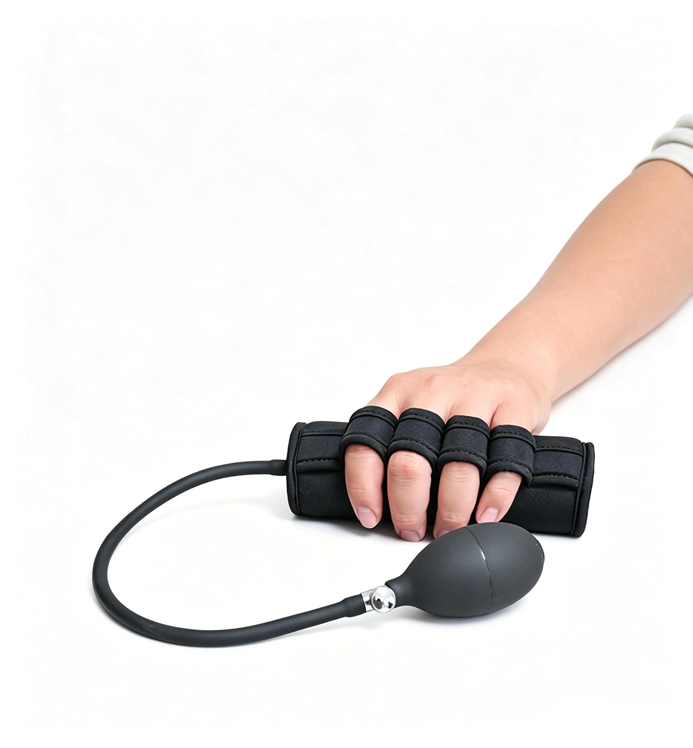 Inflatable Finger Separator Protector Adjustable Elastic Hand Contracture Cushion Hand Grip Strengthener for Prevention Arthritis Stroke, Sweat-Resistant, Palm Protector for Bedridden Elderly Care