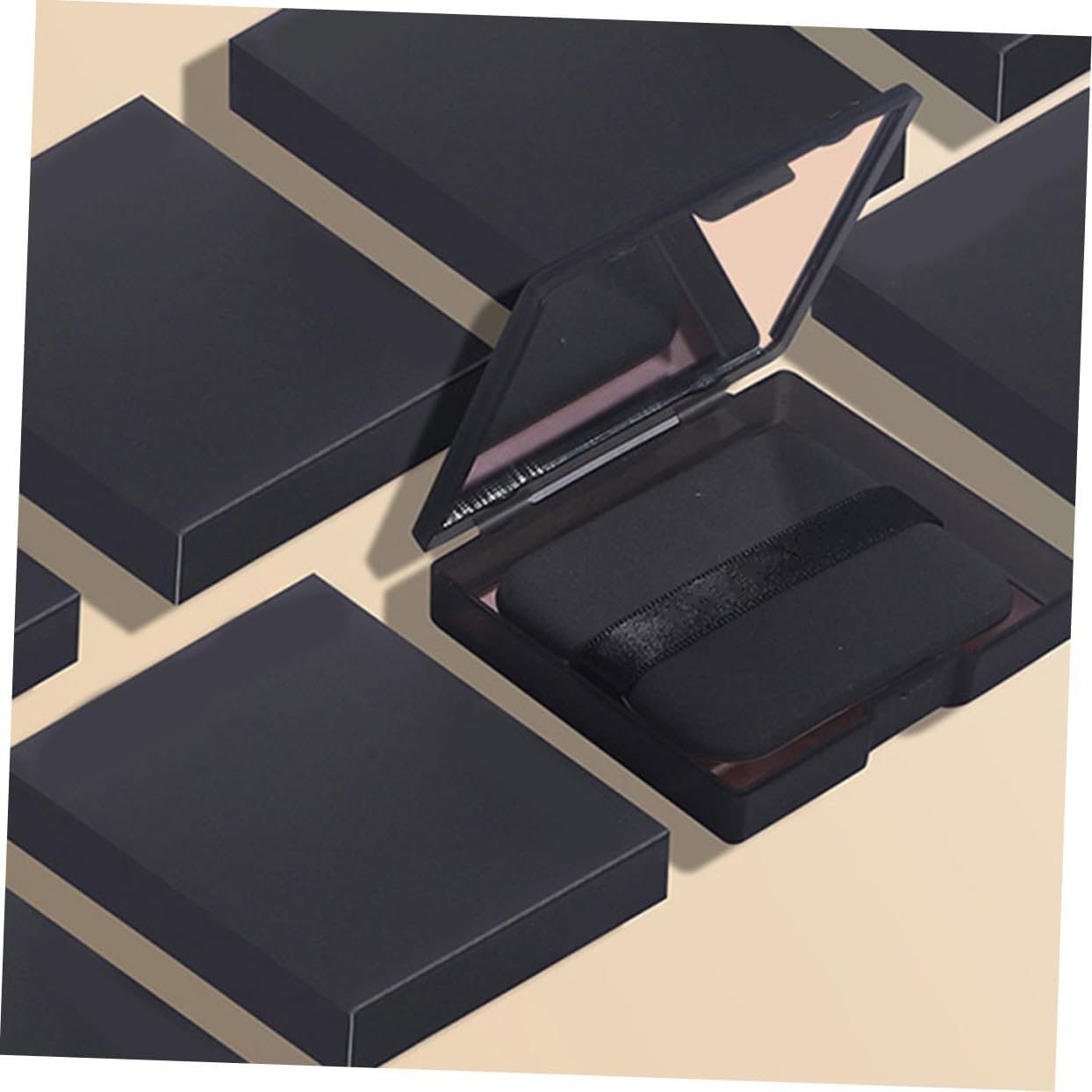 Ipetboom 2Sets Facial Oil Blotting Sheets with Mirror Case Makeup Puff Oily Skin Oil Absorbing Paper for Portable Touch Up
