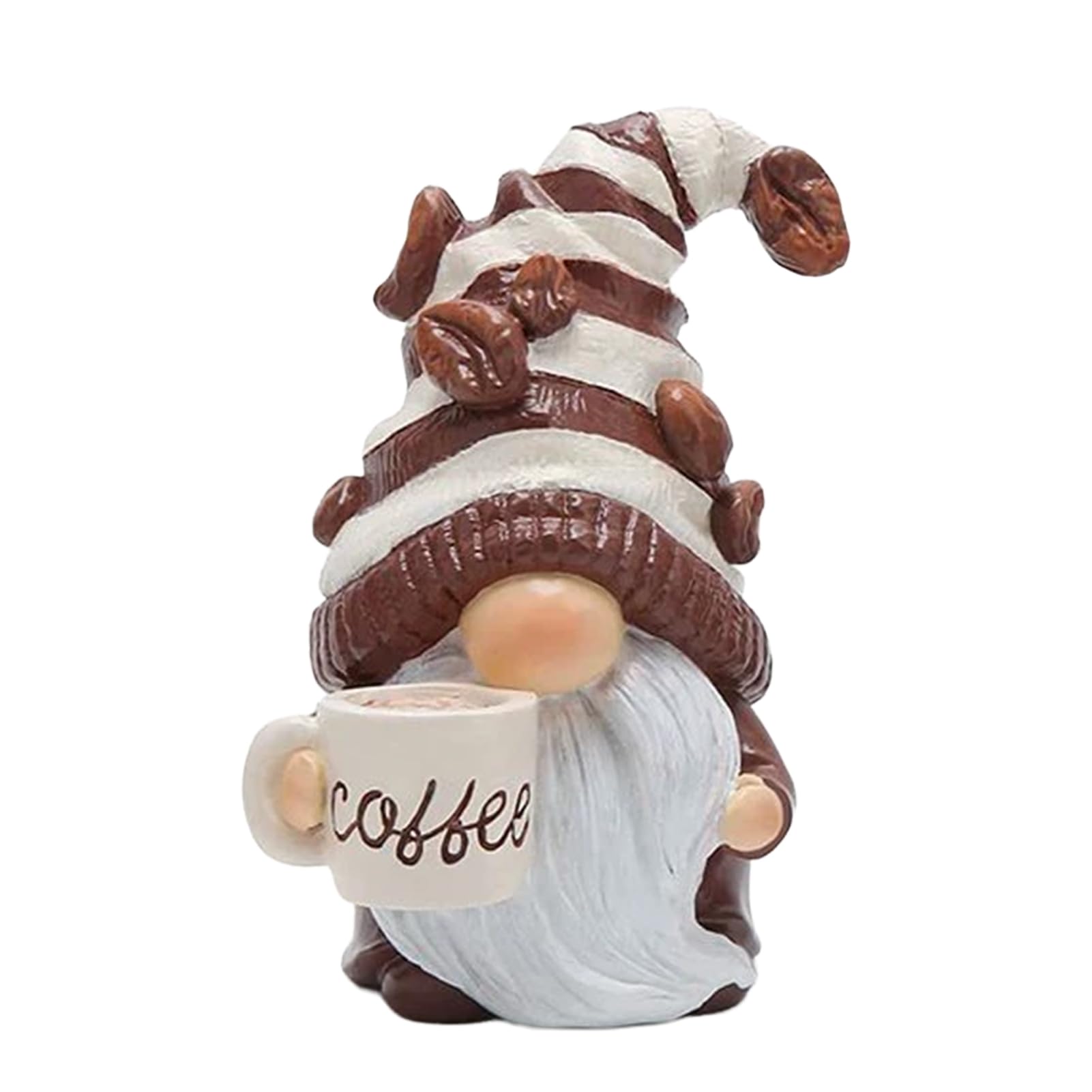 sugerou Coffee Drinking Gnome Ornament, Resin Dwarf Figurine – Tabletop Kitchen Statue for Coffee Lovers, C
