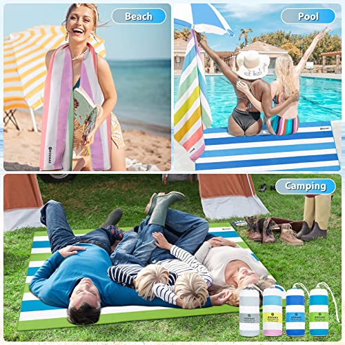 Hoeaas 2 Pack Microfiber Camping Towels, Oversized Beach Towel Quick Dry Towel Travel Towel Gym Towels Super Absorbent Compact Lightweight, Workout Sweat Towel For Beach, Swim, Yoga, Pool, Backpacking #TOP5