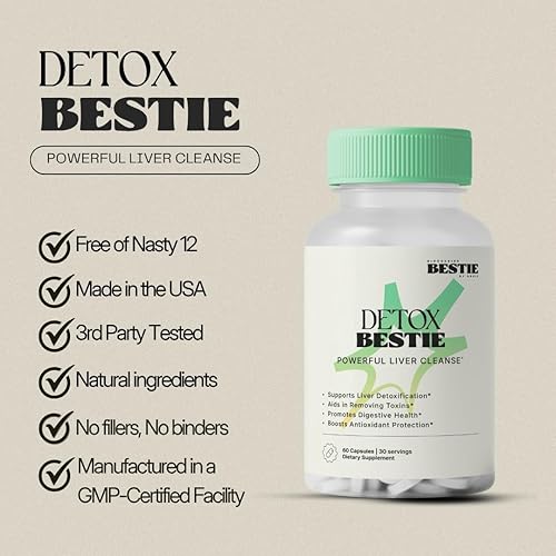 Miniatura 4 de Detox Bestie Supplement - Detox Cleanse for Women & Men, Supports Liver Health, Promotes Digestive Health, Helps Remove Toxins, Formulated with