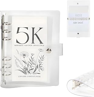12-Month Envelopes Money Saving Challenge Binder, 12 Month Savings Challenge, Money Savings Challenges Book, Money Saving Budget Binder with Cash Envelopes, Easy and Funny Way to Save 5K Dollars