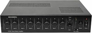 Bogen V150 Power Vector Modular Amplifier, 150 W, 8 Module Bays, 70 V/25V, 8 Ohm/4 Ohm Outputs and Independent Volume Controls, Priority Levels, 11-segment LED Output Level Meter
