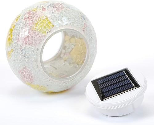 Miniatura 3 de Luces LED de mosaico de vidrio que cambian de color, luces de jardín con energía solar, luces solares recargables, luces de noche solares