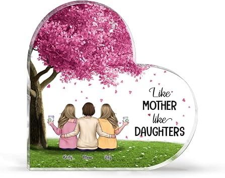 Personalized Like Mother Like Daughters Acrylic Heart Plaque