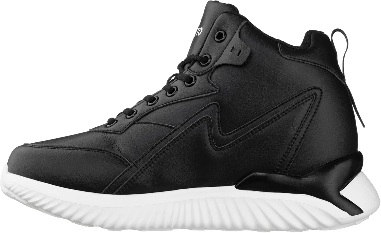 CALTO Men's Invisible Height Increasing Elevator Trainer Shoes - Black Lace-up Lightweight Fashion High-Top Sneakers - 4 Inches Taller - S3060 - Size 7 D(M) US - Image 4