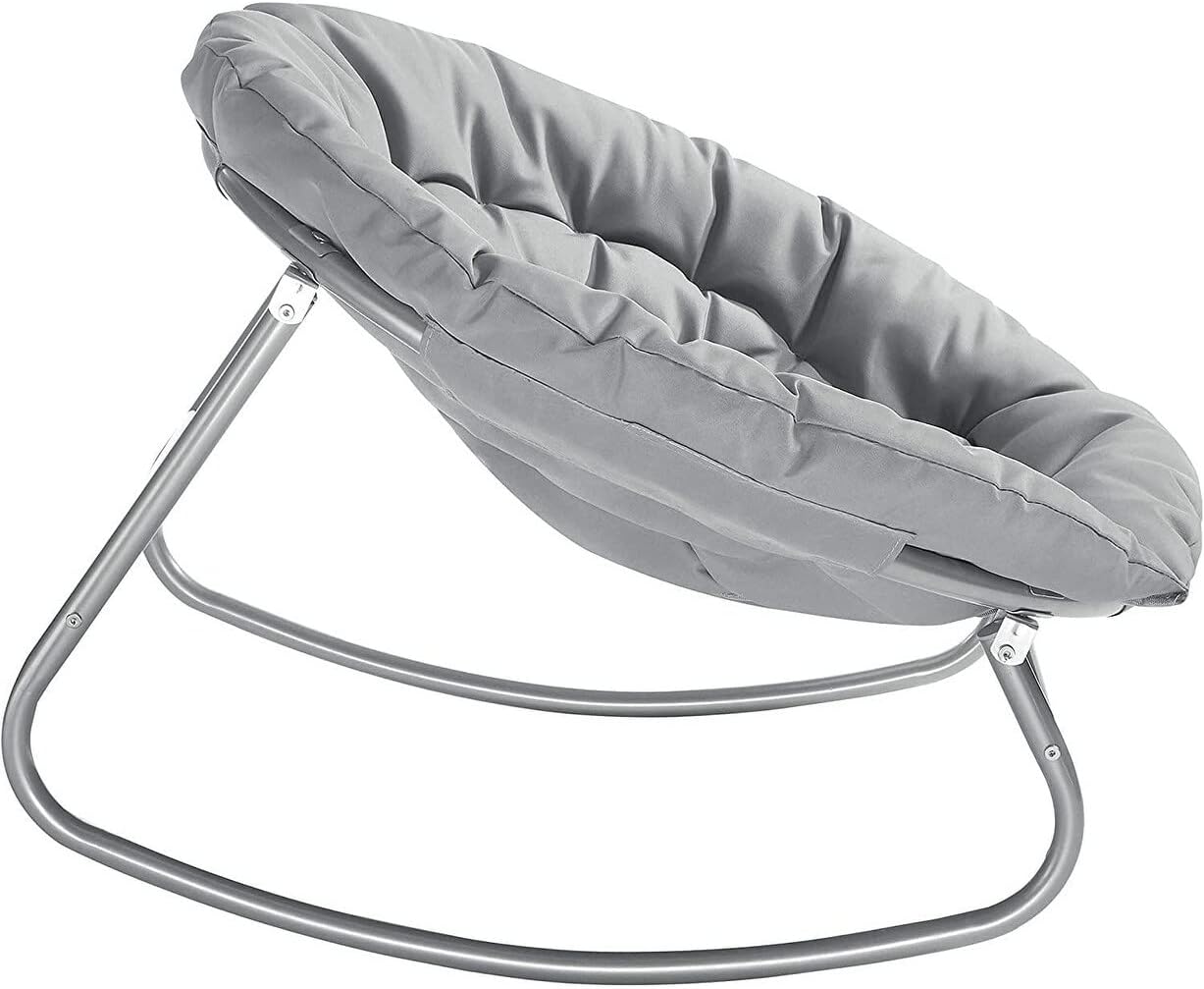 Rocking Saucer Chair Grey Modern Contemporary Metal