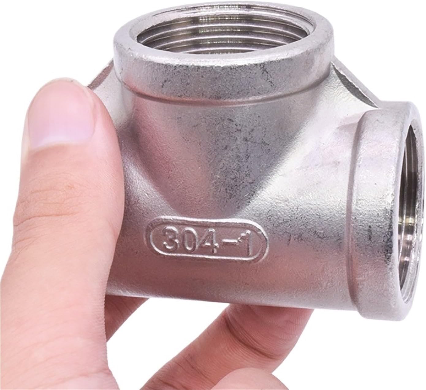 1/8in 1/4in 3/8in 1/2in 3/4in 1in 2in 3in BSP NPT Female Tee 3 Ways Splitter 201 304 316 Stainless Steel Pipe Fitting Connector Coupler(NPT SS304,2 inch)