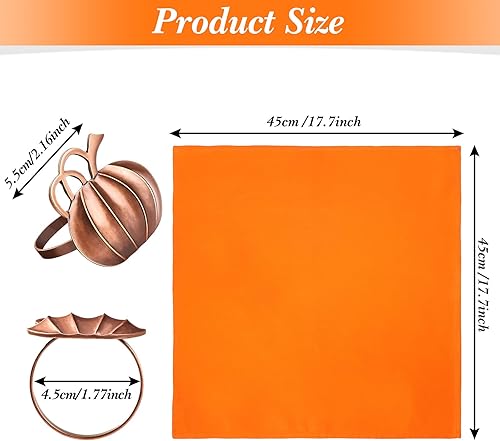 Miniatura 2 de Servilleteros y servilleteros de tela de Acción de Gracias, servilleteros y servilleteros de otoño, mesas de cena de Halloween, servilletas de