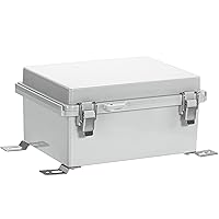 Vista 52 de Waterproof Electrical Junction Box IP67 ABS Plastic Enclosure with Hinged Cover with Mounting Plate, Wall Brackets