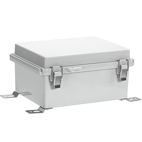Miniatura 2 de Ordentlich Caja de conexiones eléctrica impermeable IP67 ABS caja de plástico con tapa con bisagras con placa de montaje, soportes de pared (8.6 "x
