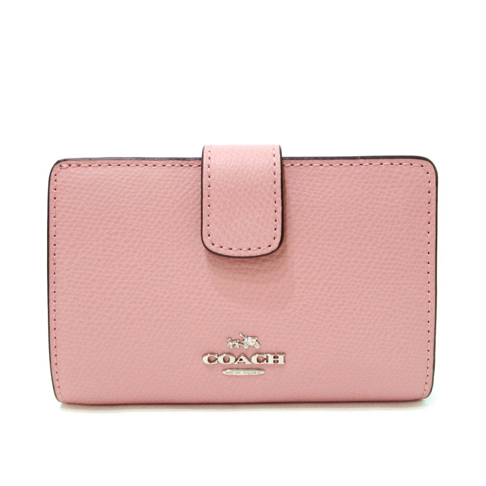 (コーチ) COACH 折り財布 F53436-SV/B5 クロスグレイン レザー ミディアム コーナー ジップ ウォレット シルバー×ブラッシュ [アウトレット] [並行輸入品]