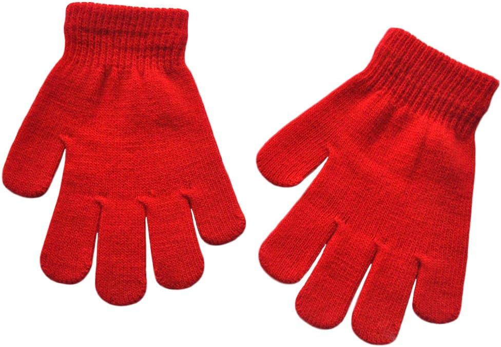 Boys and Girls Warm Winter Knitted Writing Gloves, 5-12 Years Old