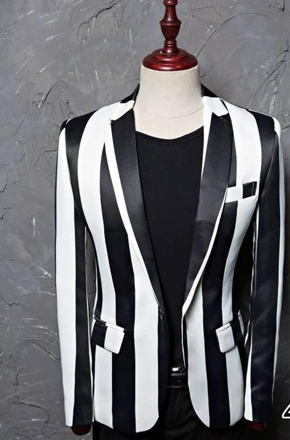 Men's Wide Stripe Suit Jacket Office Outgoing Travel Casual Blazer